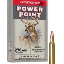 MUNITIONS WINCHESTER CALIBRE 270 WIN POWER POINT 130gr - 8.4g x20