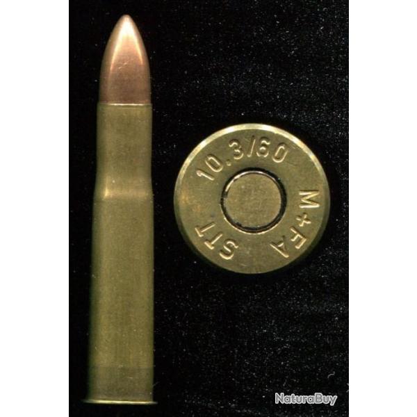 10.3 x 60 R Suisse - marquage : M+FA SXT - balle cuivre pointue