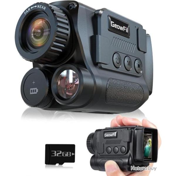 Vision Nocturne 4K Monoculaire Lunette Vision Nocturne Infrarouge avec Zoom 8X Batterie Rechargeable