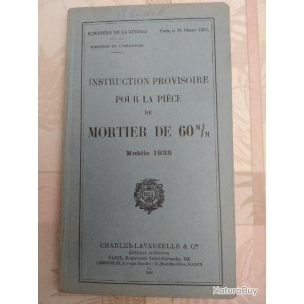 Instruction Provisoire pour la Pi�ce de Mortier de 60mm Modele 1935 - 1936