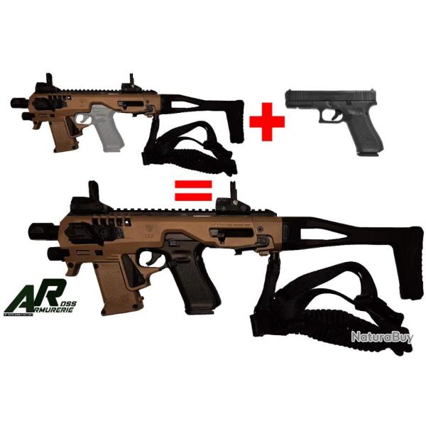 PROMO G17 Gen5 FS 9x19 Neuf avec Conversion RONI GLOCK Micro CAA Gnration 4X TAN avec accessoires.