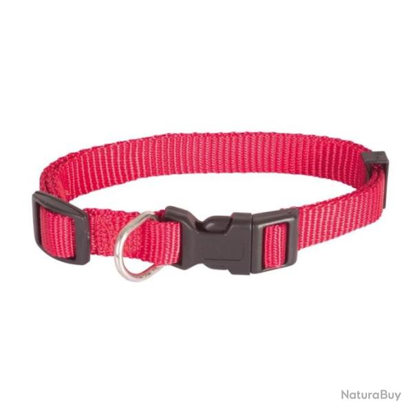 Collier simple (30-48cmx10mm) en nylon pour chien (rouge)