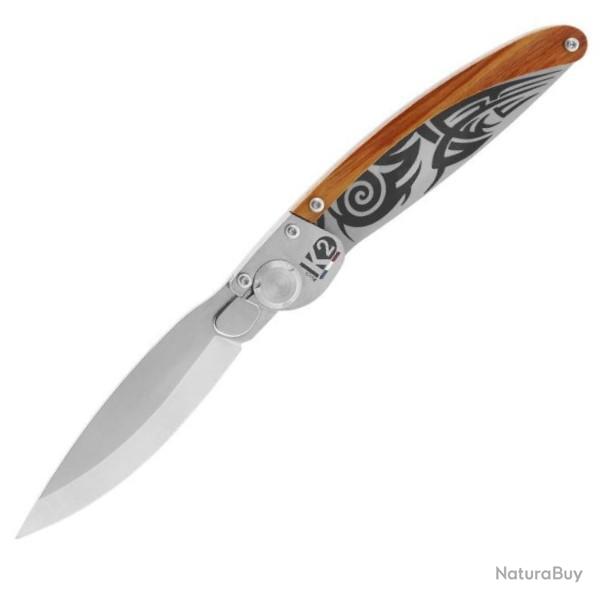Couteau pliant K2� de Roger Orf�vre d�cor tribal