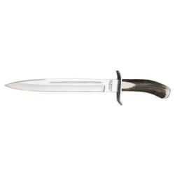 Couteau fixe Joker Dague lame 255 mm manche bois de cerf naturel