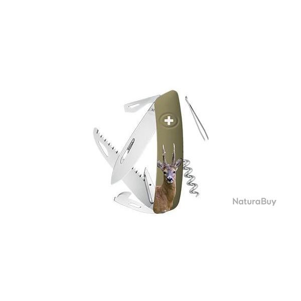 Couteau suisse Swiza D05, olive, impression Chevreuil