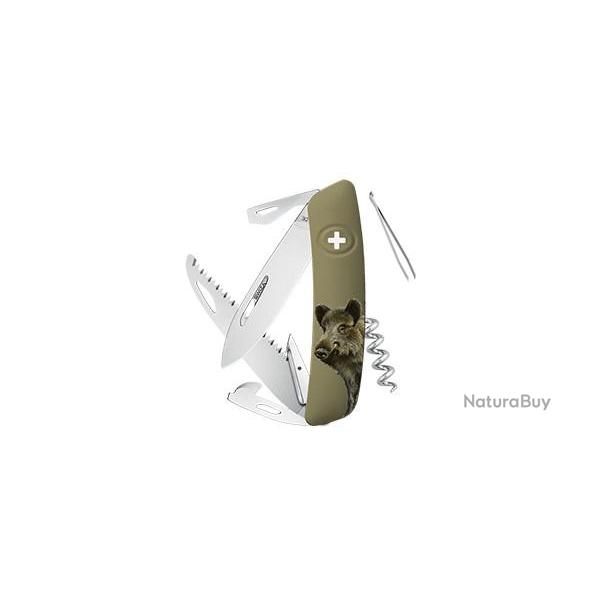 Couteau suisse Swiza D05, olive, impression Sanglier