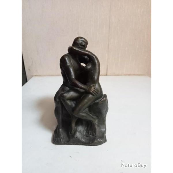 reproduction bronze statue le baiser de rodin hauteur 13 cm x 7 cm
