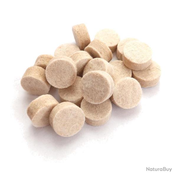 Bourre en feutre pour cartouches de chasse - cal. 12 - �paisseur 8mm - 100 pcs