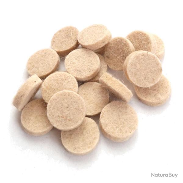 Bourre en feutre pour cartouches de chasse - cal. 12 - �paisseur 5mm - 100 pcs