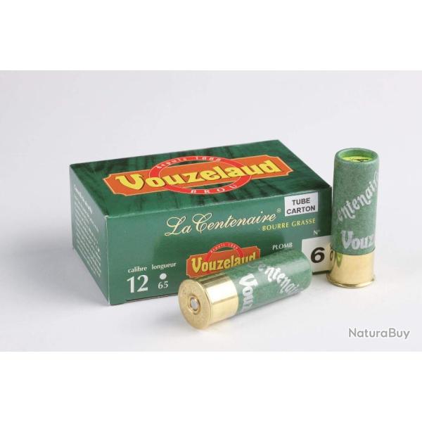 10 Boites Cartouches Vouzelaud - La Centenaire tube carton - Cal. 12/65