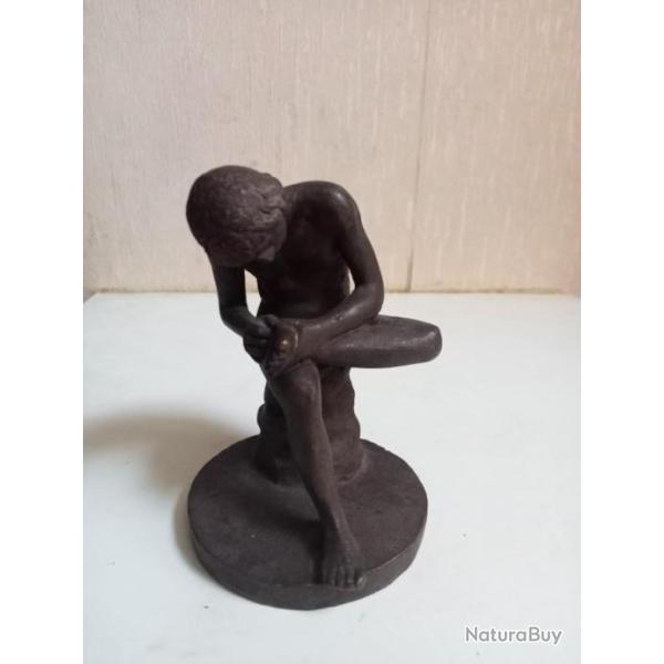 Sculpture statue le Tireur d'�pine Rome 1er si�cle, reproduction en bronze hauteur 11 cm