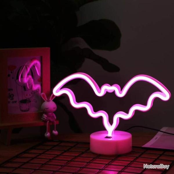 Jardin D�coration Halloween Lampe N�on LED Chauvesouris Maison support