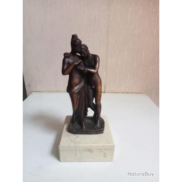 Sculpture statue en bronze reproduction amour et psych� hauteur 17 cm