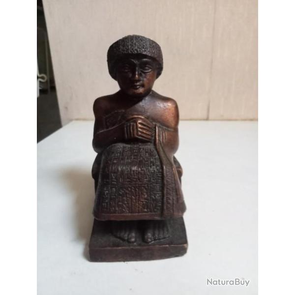 Sculpture figurine sp�cial bronze du mus�e de gudea le roi sum�rien hauteur 10,5 cm