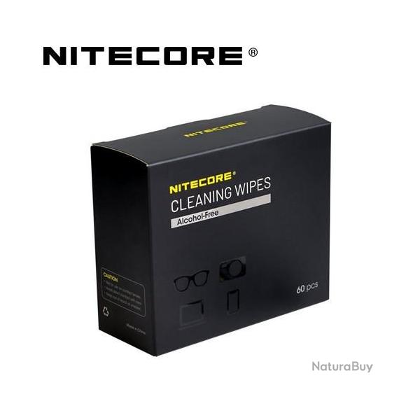 Lingette Nettoyante Nitecore NC-CK008 - Sans alcool et toutes surfaces - 60 pi�ces