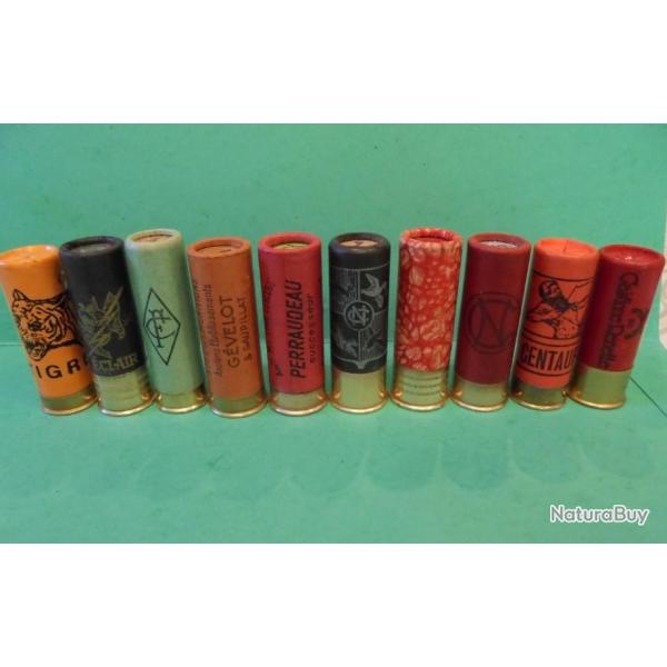 LOT DE 10 CARTOUCHES  ANCIENNES  POUR LA COLLECTION N�47 NON RECHARGEES