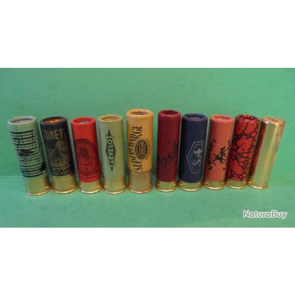 LOT DE 10 CARTOUCHES  ANCIENNES  POUR LA COLLECTION N�48 NON RECHARGEES