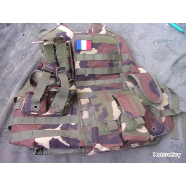 gilet tactical camoufl� porte-plaques  de blindage
