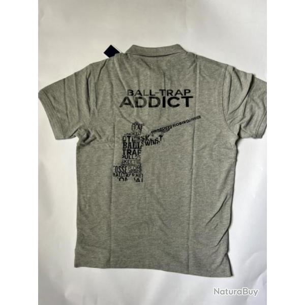 Polo Ball Trap Addict Gris Taille XL