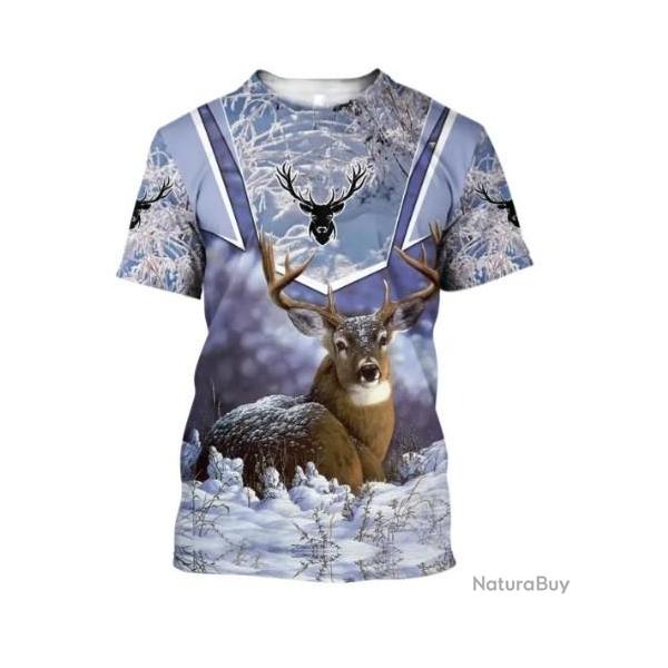 !!! SUPER PROMO !!! Tee-shirt r�aliste chasse. Cerf taille de S � 6XL n�30