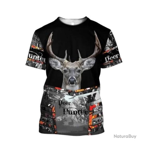 !!! SUPER PROMO !!! Tee-shirt r�aliste chasse. Cerf taille de S � 6XL n�31