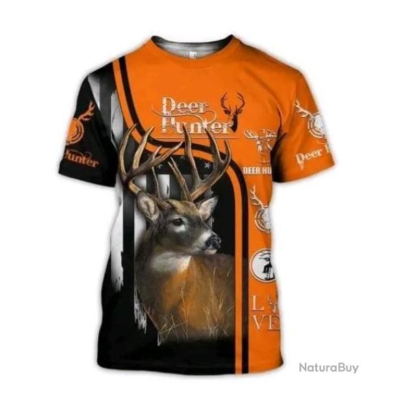 !!! SUPER PROMO !!! Tee-shirt r�aliste chasse. Cerf taille de S � 6XL n�33
