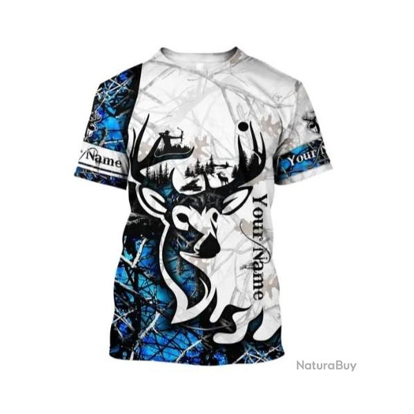 !!! SUPER PROMO !!! Tee-shirt r�aliste chasse. Cerf taille de S � 6XL n�35