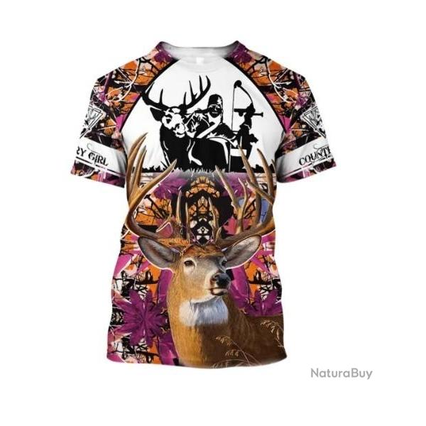 !!! SUPER PROMO !!! Tee-shirt r�aliste chasse. Cerf taille de S � 6XL n�37