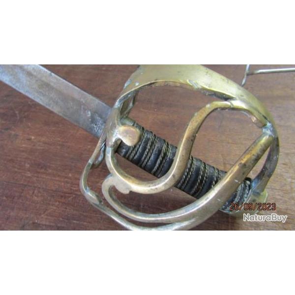 sabre officier garde enveloppante ancien r�gime de bord de mineur r�volutionnaire laiton l�ger jeu