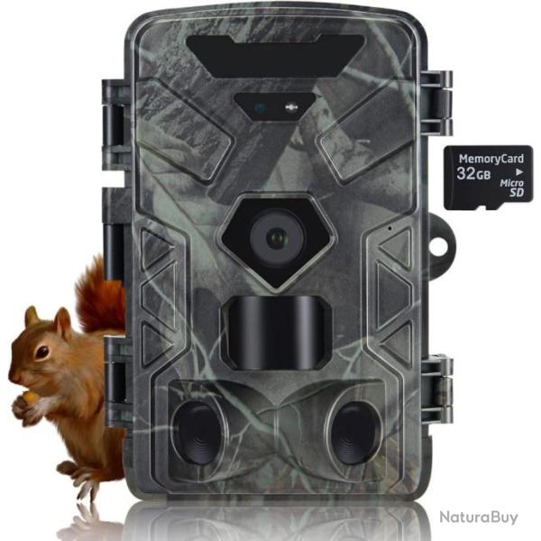 Camra de Chasse 50 MP 4 K HD Vision Nocturne tanche IP65Grand angle 120 + carte SD 32 GO