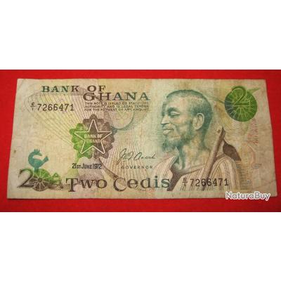 Ghana billet bank note de two cedis 1972 - Monnaies (10958244)