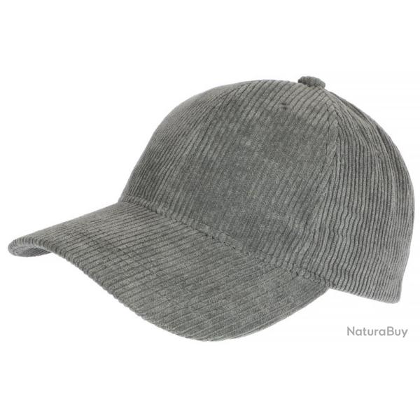 Casquette Velours Gris cotele Tendance Baseball Sneyson Taille unique Gris