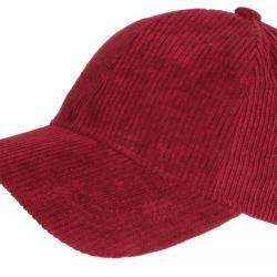 Casquette Velours Rouge cotele Tendance Baseball Sneyson Taille unique Rouge