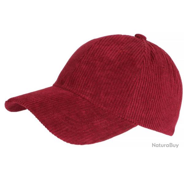 Casquette Velours Rouge cotele Tendance Baseball Sneyson Taille unique Rouge