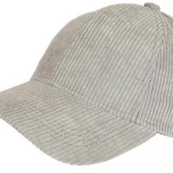 Casquette Baseball Velours Gris Clair cotele Tendance Sneyson Taille unique Gris