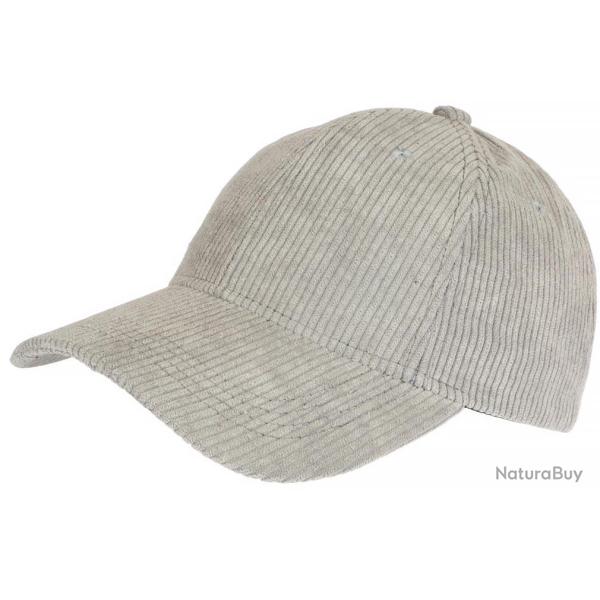 Casquette Baseball Velours Gris Clair cotele Tendance Sneyson Taille unique Gris