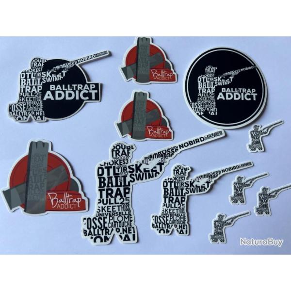 PACK Autocollants Ball-Trap Addict