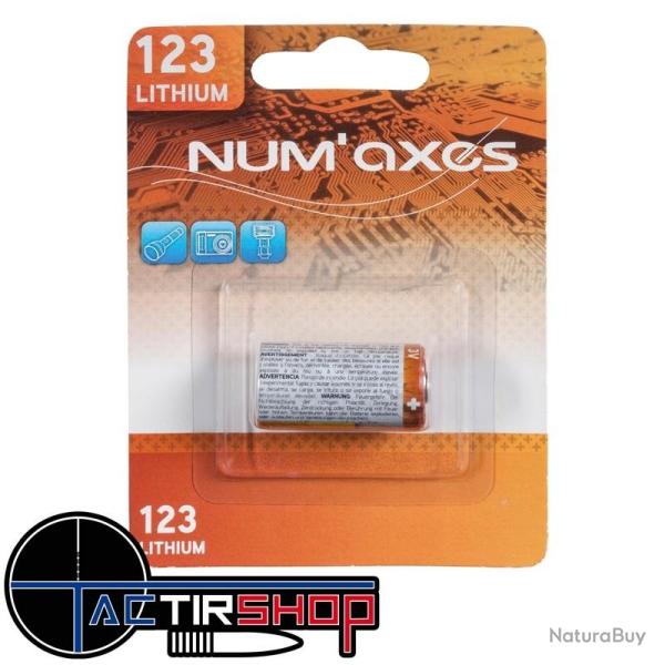 NUM'AXES - Blister 1 pile CR123 A lithium 3 V