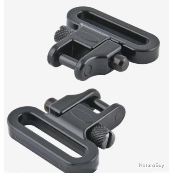 Attache, grenadi�re, anneaux pour sangle de fusil ou carabine vendu par lot de 2 passage 27mm