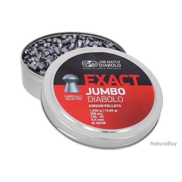 Plombs JSB Exact Jumbo 5.5mm 15.89gr par 500