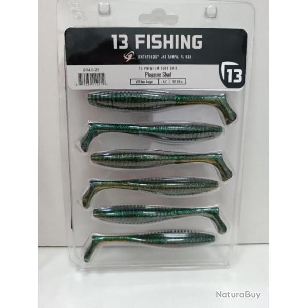 !! leurre 13 FISHING PLEASURE SHAD 4,5" !! COLORIS : BOSS NUGGET