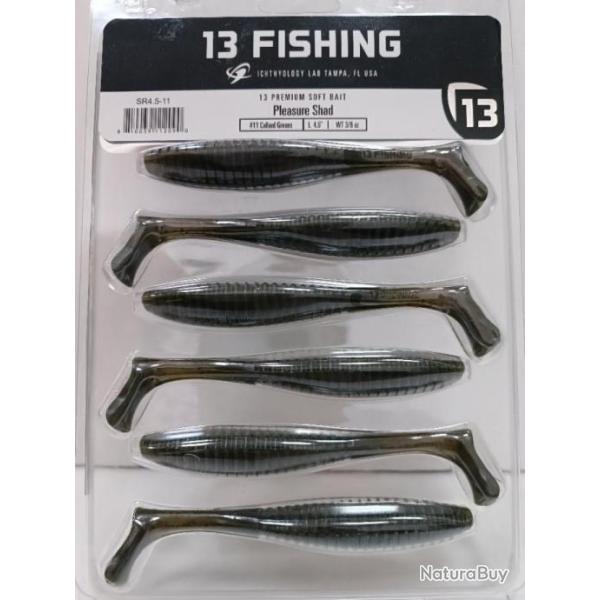 !! leurre 13 FISHING PLEASURE SHAD 4,5" !! COLORIS : COLLARD GREENS