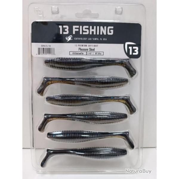 !! leurre 13 FISHING PLEASURE SHAD 4,5" !! COLORIS : BLACK AND TAN