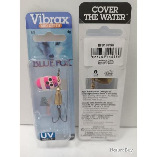 !! Cuill�re VIBRAX BLUE FOX UV 1 !! COLORIS : PPSU