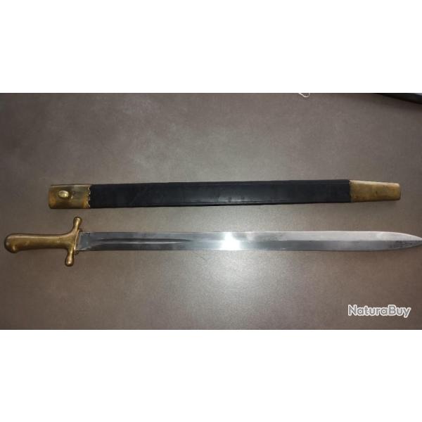 Ba�onnette hirschfanger 1853 a lame de glaive