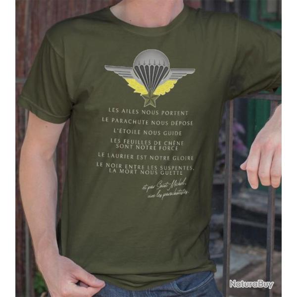 Tshirt Saint-Michel France arm�e Militaire patron Parachutiste paras, T-Shirt toutes tailles, NEUF !