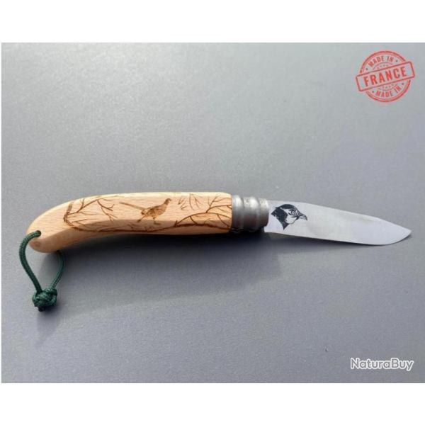 Couteau GRAVOO bois de h�tre mod�le Faisan