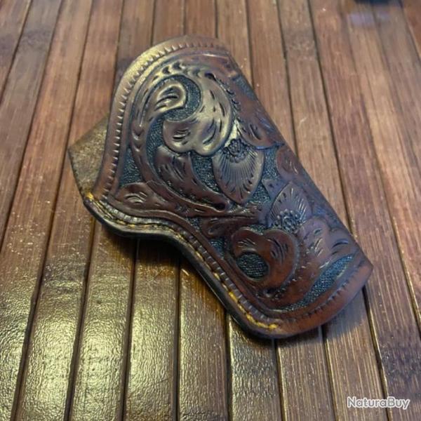 SUPERBE HOLSTER CUIR D�COR� ARTISAN FRAN�AIS TOP QUALIT� !!!