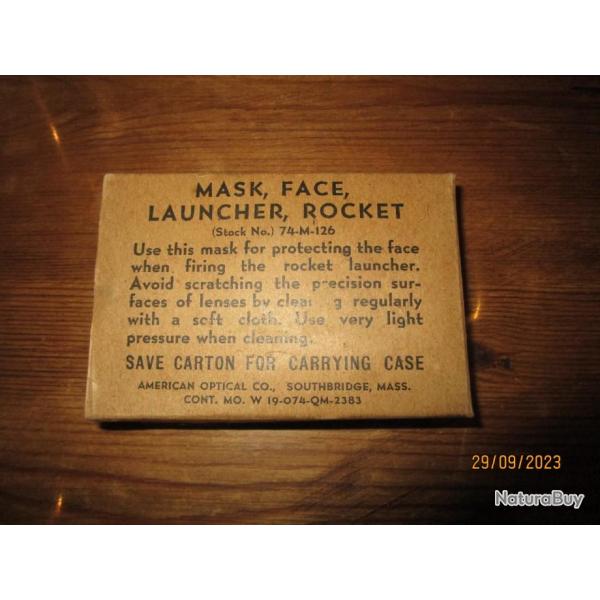 MASK FACE LAUNCHER ROCKET US 1944