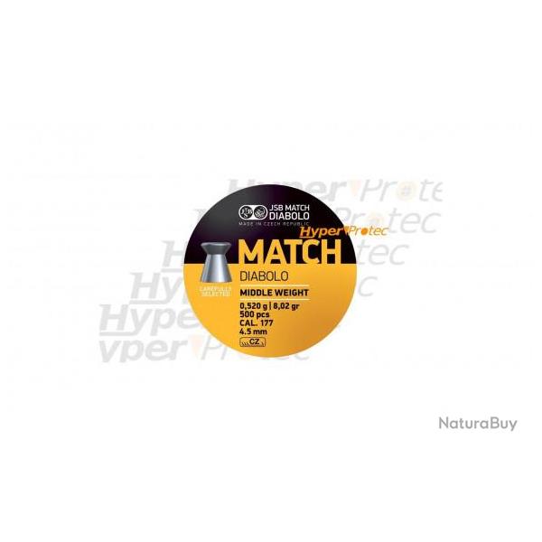 Plomb 4.5 mm JSB Match Yellow Middle weight - 4,49 mm